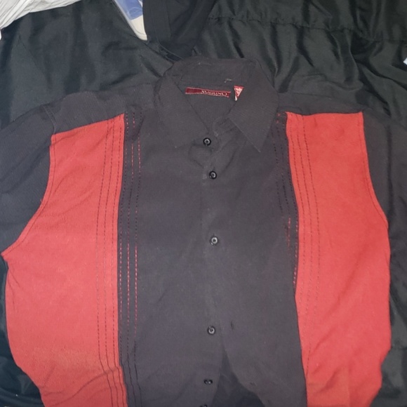 Sobrino black and red short sleeve button up - Picture 1 of 1